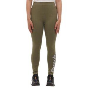 💚 Bench Olive Green High Waist Logo Leggings Cotton Stretch Athletic Pants